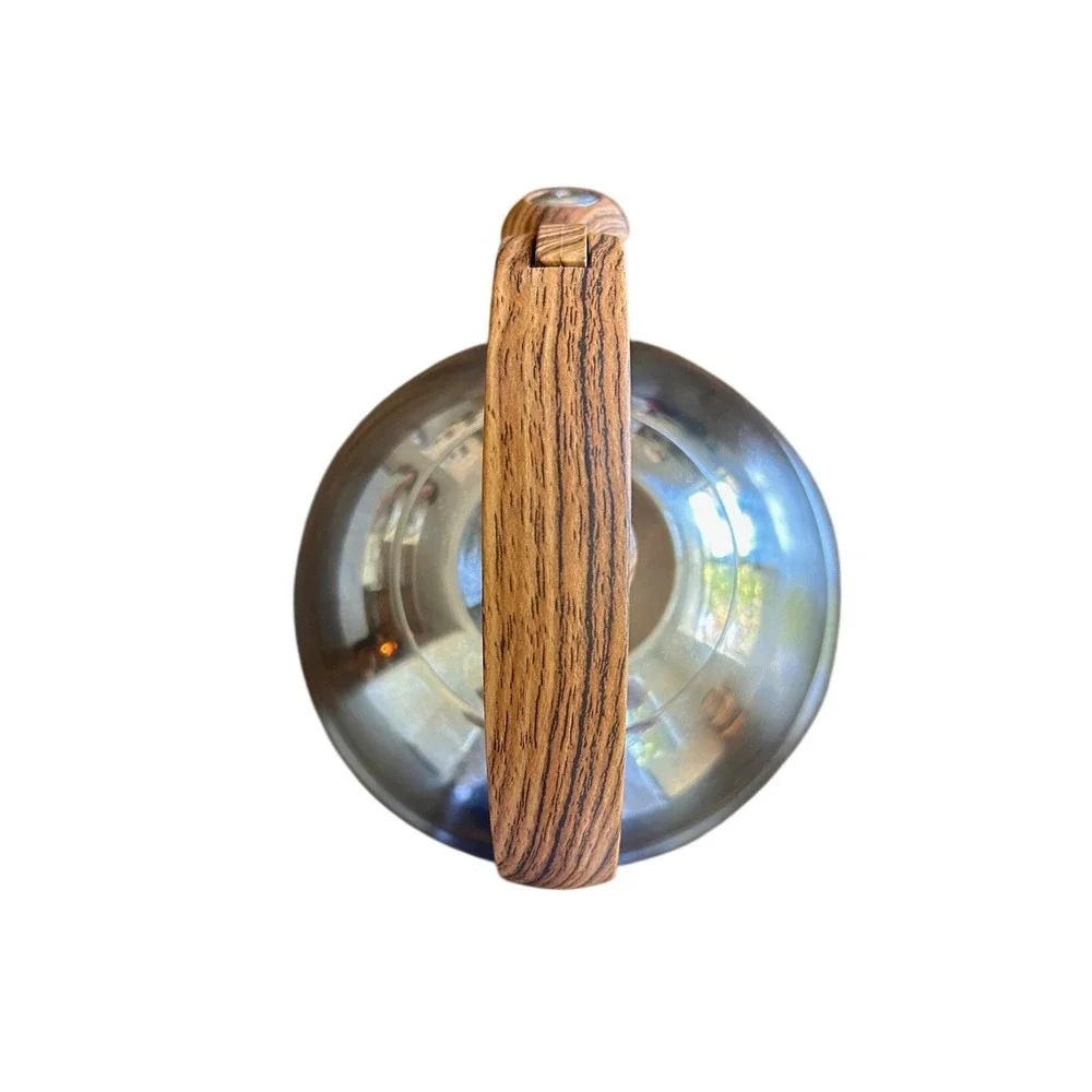 Well Equipped Kitchen‎ Stainless Steel Whistling Tea Kettle Wood Grain Handle